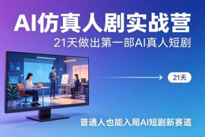 AI仿真人剧实战营,21天做出第一部AI真人短剧,普通人也能入局AI短剧新赛道-虚拟资源库
