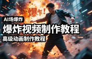AI场景爆炸视频制作教程，利用人物实拍视频制作出高级的动画特效-虚拟资源库