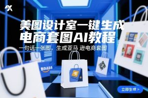 美图设计室一键生成电商套图AI教程,一句话一张图,生成亚马逊电商套图-虚拟资源库