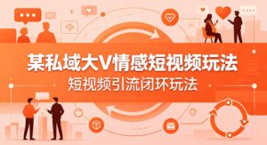 某私域大V情感短视频玩法，短视频引流闭环玩法-虚拟资源库