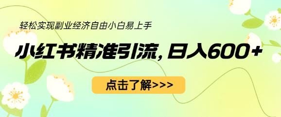 小红书精准引流,小白日入600+,轻松实现副业经济自由(教程+1153G资源)-虚拟资源库