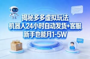 揭秘多多虚拟玩法,机器人24小时自动发货+客服,新手也能月1-5W!-虚拟资源库