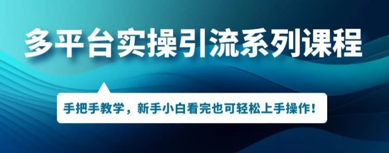 多平台引流实操系列课程,新手小白看完也可轻松上手进行引流操作-虚拟资源库