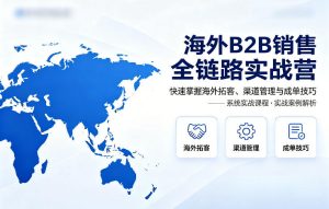 海外B2B销售全链路实战营,快速掌握海外拓客、渠道管理与成单技巧-虚拟资源库