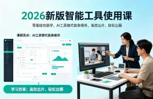 2026新版智能工具使用课,零基础也能学,用AI工具替代复杂操作,高效出片、轻松出圈-虚拟资源库