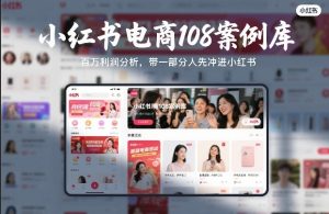 小红书电商108案例库,百W利润分析,带一部分人先冲进小红书【文档】-虚拟资源库