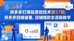 拼多多打爆班原创技术第57期,拼多多四维破量,店铺爆款全流程教学-虚拟资源库