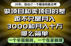 做项目和卖项目不只是月入3K和10W那么简单,一个努力搬砖,一个在家躺賺【揭秘】-虚拟资源库