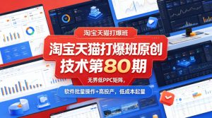 淘宝天猫打爆班原创技术第80期,无界低PPC矩阵,软件批量操作+高投产,低成本起量-虚拟资源库