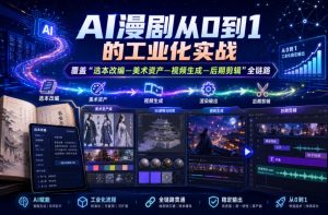AI漫剧从0到1的工业化实战,覆盖“选本改编—美术资产—视频生成—后期剪辑”全链路(更新6月)-虚拟资源库