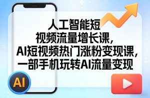 人工智能短视频流量增长课,AI短视频热门涨粉变现课,一部手机玩转AI流量变现-虚拟资源库