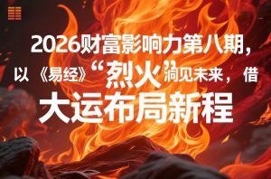 2026财富影响力第八期，以《易经》智慧洞见未来，借“离火”大运布局新程-虚拟资源库