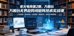 老火电商第2期，万相台无界趋势词矩阵技术实战课，计划搭建・选词布局・分品矩阵・数据优化・放量全流程教程-虚拟资源库