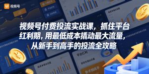 视频号付费投流实战课,抓住平台红利期,用最低成本撬动最大流量,从新手到高手的投流全攻略-虚拟资源库