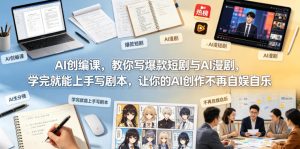 AI创编课,教你写爆款短剧与AI漫剧,学完就能上手写剧本,让你的AI创作不再自娱自乐-虚拟资源库