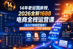 14年老运营亲授，2026全新1688电商全栈运营课，从入门到高阶落地，配套自动运营表+工具包+直播诊断等-虚拟资源库