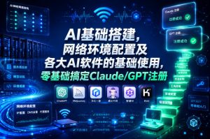 AI基础搭建，网络环境配置及各大AI软件的基础使用，零基础搞定Claude/GPT注册-虚拟资源库