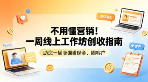不用懂营销!一周线上工作坊创收指南,助您一周卖课賺现金、圈客户-虚拟资源库