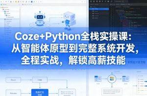 Coze+Python全栈实操课:从智能体原型到完整系统开发,全程实战,解锁高薪技能-虚拟资源库