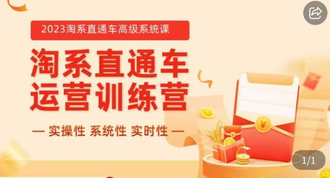 冠东·2023淘系直通车高级系统课，​实操性，系统性，实时性，直通车完整体系教学-虚拟资源库
