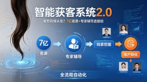 客愁到掉头发?智能获客系统2.0,7亿客源+专家辅导直接给,实现从线索挖掘到客户转化的全流程自动化-虚拟资源库