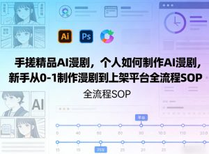 手搓精品AI漫剧,个人如何制作AI漫剧,新手从0-1制作漫剧到上架平台全流程SOP-虚拟资源库