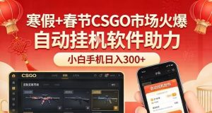 寒假+春节CSGO市场火爆,配合游戏自动挂G软件,小白只用一台手机也可日入3张【揭秘】-虚拟资源库