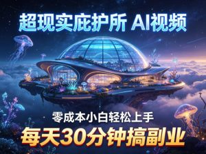 超现实庇护所AI视频项目拆解,零成本小白轻松上手,每天30分钟搞副业-虚拟资源库