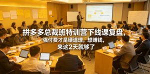 拼多多总裁班特训营下线课复盘，强付费才是硬道理，想賺钱，来这2天就够了-虚拟资源库