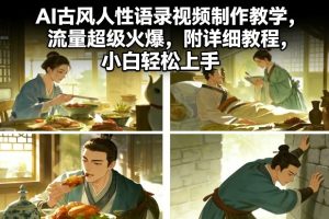 AI古风人性语录视频制作教学,流量超级火爆,附详细教程,小白轻松上手-虚拟资源库
