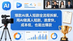 爆款AI真人短剧全流程拆解,用AI做真人短剧,速度快,成本低,也能出爆款-虚拟资源库