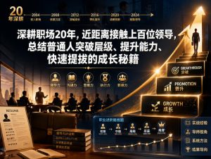 付费文章:深耕职场20年,近距离接触上百位领导,总结普通人突破层级、提升能力、快速提拔的成长秘籍(全网独家干货)-虚拟资源库