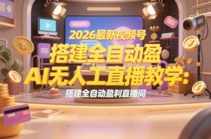 2026最新视频号AI无人直播教学:搭建全自动盈利直播间,低成本开启副业变现-虚拟资源库