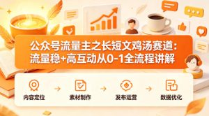 公众号流量主之长短文鸡汤赛道,流量稳+高互动,从0-1全流程讲解-虚拟资源库