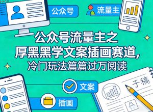 公众号流量主之厚黑学文案插画赛道,冷门玩法篇篇过万阅读-虚拟资源库