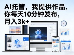 公众号AI托管,我提供作品,你每天10分钟发布,月入3k+【揭秘】-虚拟资源库