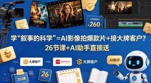学《叙事的科学》=AI影像拍爆款片+接大牌客户?26节课+AI助手直接送【原创双语字幕】-虚拟资源库