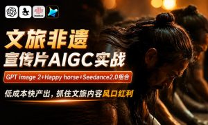 文旅非遗宣传片AIGC实战,GPT image 2+Happy horse+Seedance2.0组合,低成本快产出,抓住文旅内容风口红利-虚拟资源库