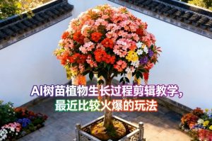 AI树苗植物生长过程剪辑教学，最近比较火爆的玩法-虚拟资源库
