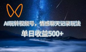 AI玩转视频号，情感聊天记录玩法，单日收益500+【揭秘】-虚拟资源库