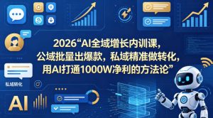 2026AI全域增长内训课,公域批量出爆款,私域精准做转化,用AI打通1000W净利的方法论-虚拟资源库