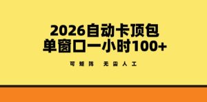 2026自动卡顶包玩法，单窗口一小时100+，可矩阵操作，无需人工【揭秘】-虚拟资源库