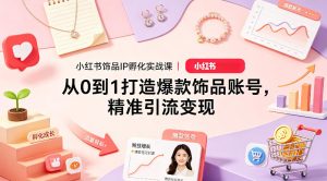 小红书饰品IP孵化实战课｜从0到1打造爆款饰品账号，精准引流变现-虚拟资源库