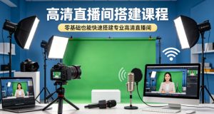 高清直播间搭建课程,零基础也能快速搭建专业高清直播间-虚拟资源库