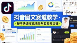 抖音图文赛道教学,某大V精选教学,新手也能快速实现流量与收益双突破-虚拟资源库