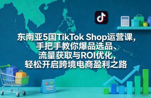 东南亚5国TikTok Shop运营课,手把手教你爆品选品、流量获取与ROI优化,轻松开启跨境电商盈利之路-虚拟资源库