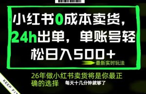 小红书0成本AI卖货,24小时出单,全流程托管,保底日入500+,每天十几分钟就够了【揭秘】-虚拟资源库