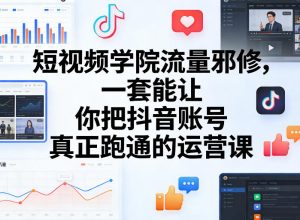 短视频学院流量邪修,一套能让你把抖音账号真正跑通的运营课-虚拟资源库