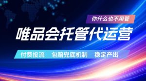 唯品会托管代运营,付费投流玩法,包赔兜底机制,稳定产出【揭秘】-虚拟资源库