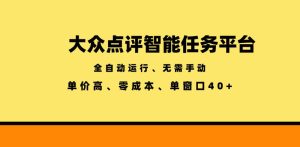 大众点评智能任务平台，全自动运行、无需手动，单价高、零成本、单窗口40+【揭秘】-虚拟资源库